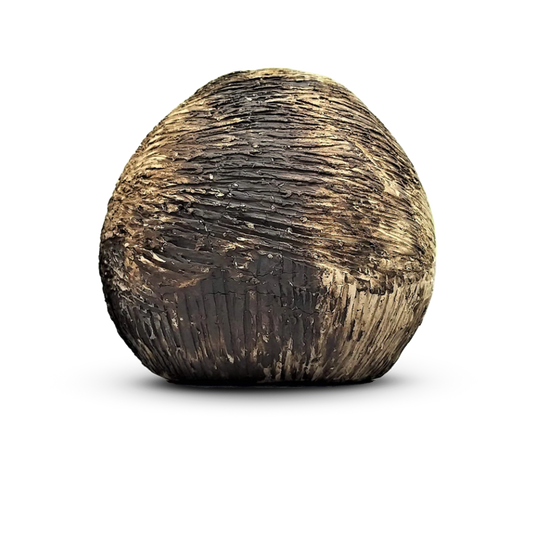 ביצת דינוזאור בצבעי שחור לבן אפור מקרמיקה