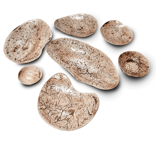 סט צלחות פורצלן בעבודת יד