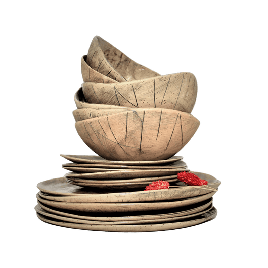 סט צלחות קרמיקה לאירוח