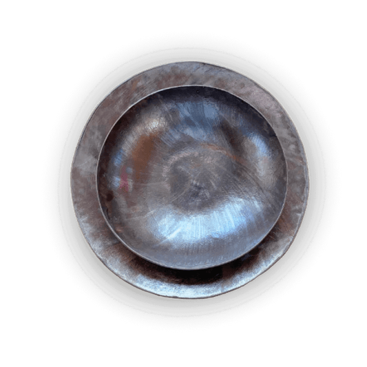 קערה וצלחת קרמיקה בצבעי חום מבריק